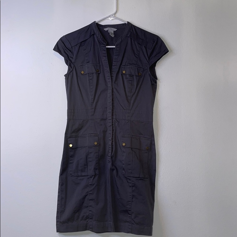 Grey button up dress